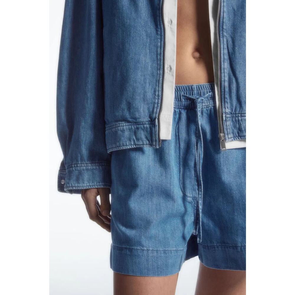 COS Drawstring Denim Shorts, Size Small - Picture 2 of 7